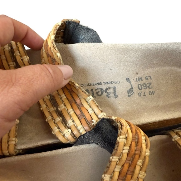 Betula Birkenstock Sandals Slides Natural Weave  W 9 M 7 EU 40 Boho Festival - Picture 8 of 9